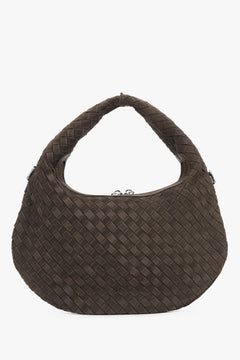 Kleine braune Damen-Handtasche aus echtem Velours Estro ER00116819
