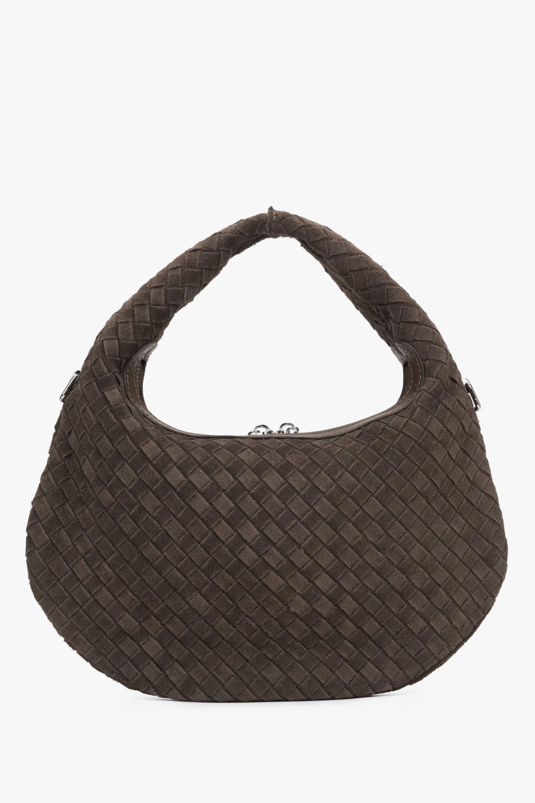 Kleine braune Damen-Handtasche aus echtem Velours Estro ER00116819