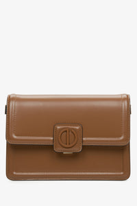 Kleine braune Damen-Schultertasche aus echtem Leder Estro ER00115780.