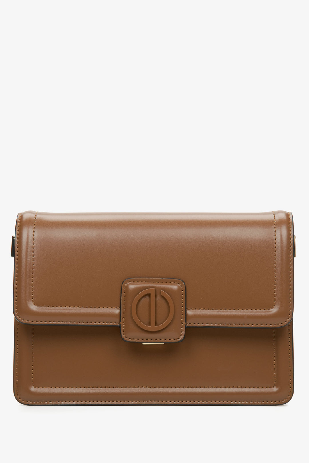 Kleine braune Damen-Schultertasche aus echtem Leder Estro ER00115780.
