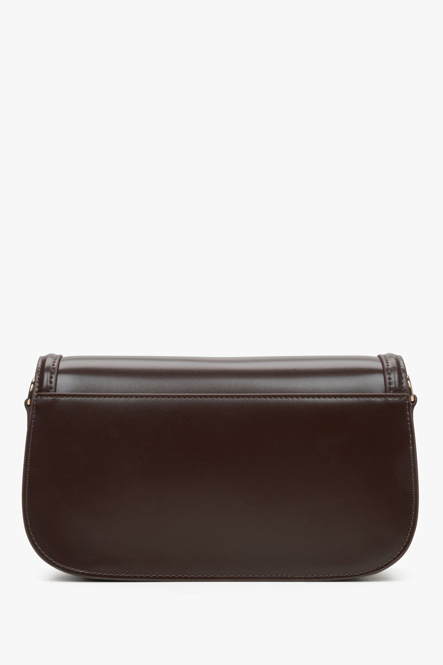 Kleine dunkelbraune Damen-Schultertasche mit edlen goldfarbenen Beschlägen Estro ER00115778