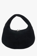 Kleine schwarze Damen-Handtasche aus echtem Velours Estro ER00116818.