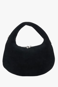 Kleine schwarze Damen-Handtasche aus echtem Velours Estro ER00116818.