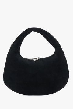 Kleine schwarze Damen-Handtasche aus echtem Velours Estro ER00116818.