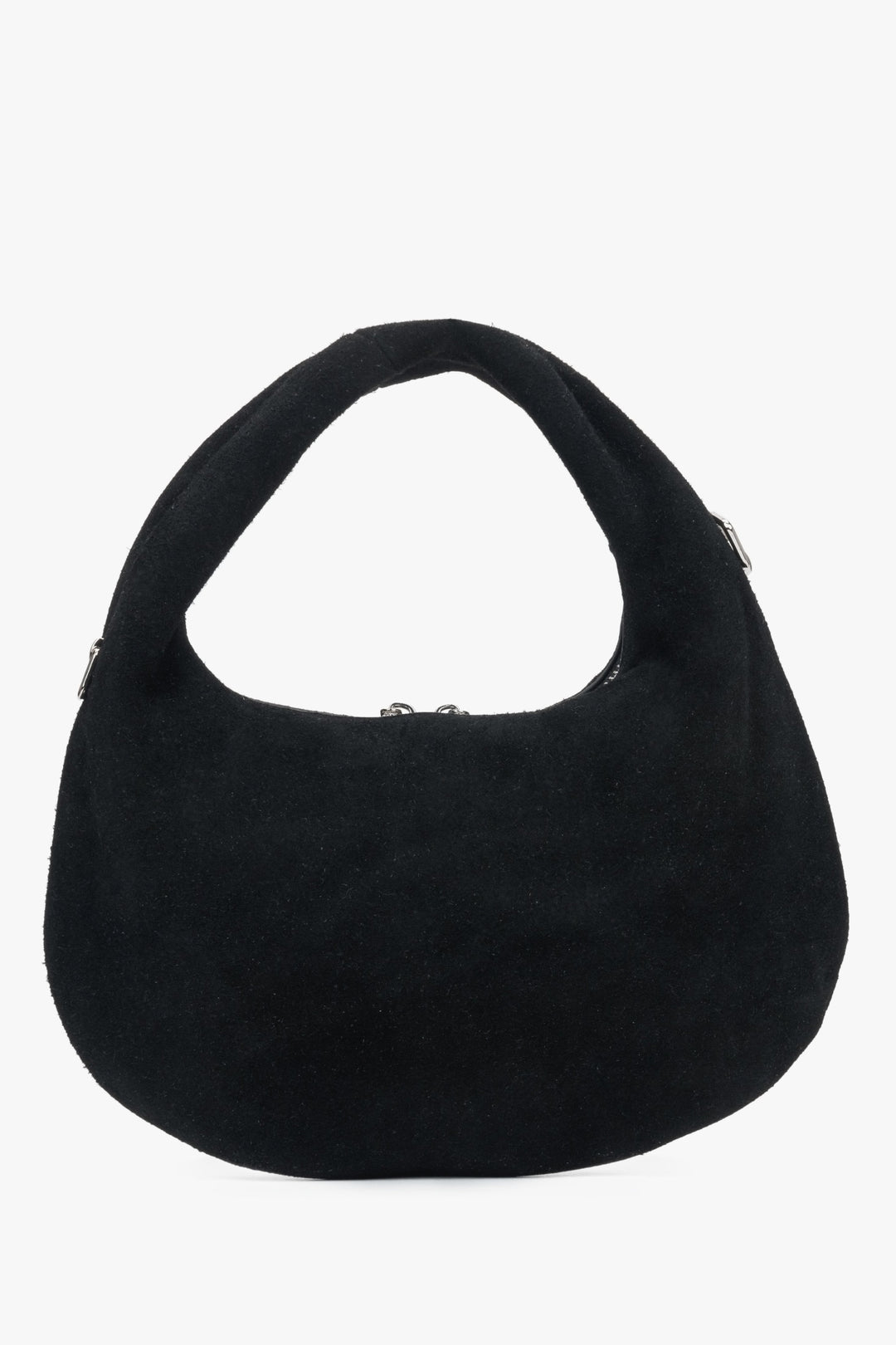 Schwarze Handtasche von Estro aus natürlichem Velours.