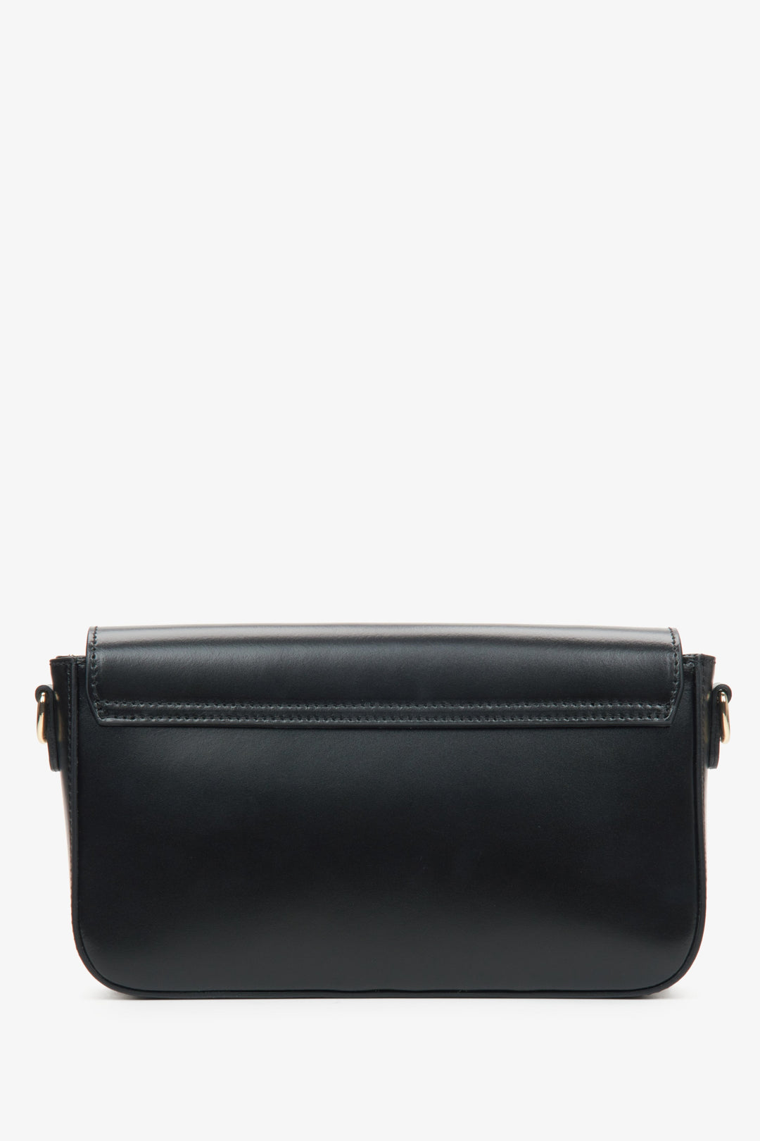 Kleine schwarze Damenhandtasche im Baguette-Stil.