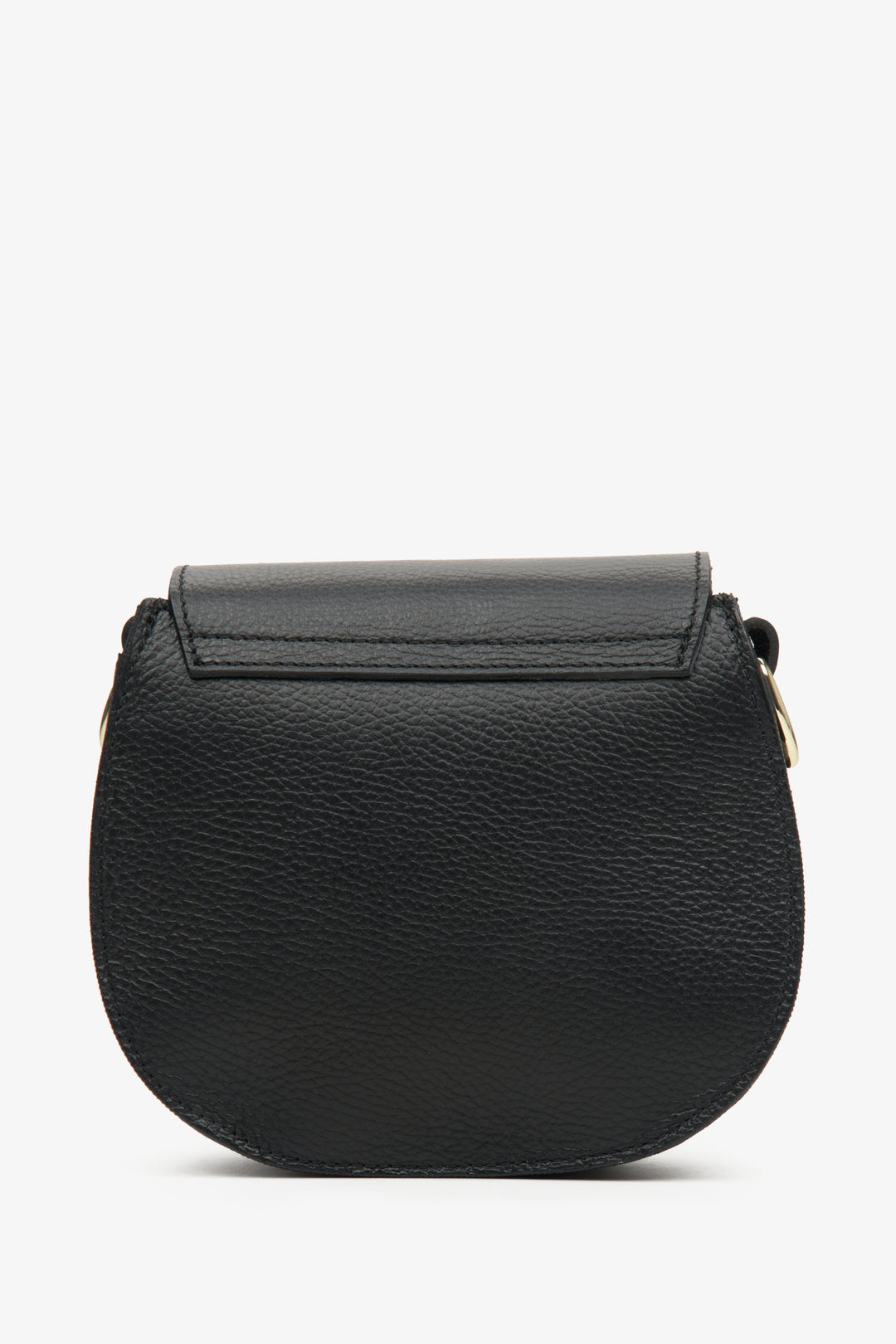 Lederne, kleine Damenhandtasche von Estro, hergestellt in Italien – Rückansicht des Modells in Schwarz.