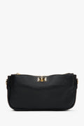 Kleine schwarze italienische Leder-Umhängetasche für Damen Estro ER00117429.