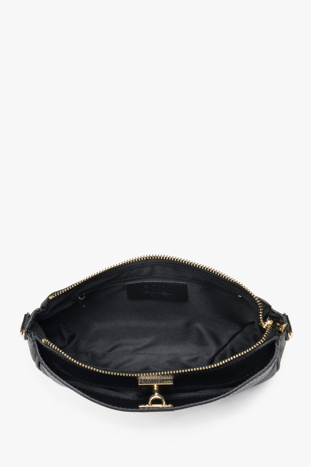 Kleine schwarze italienische Leder-Umhängetasche für Damen Estro ER00117429