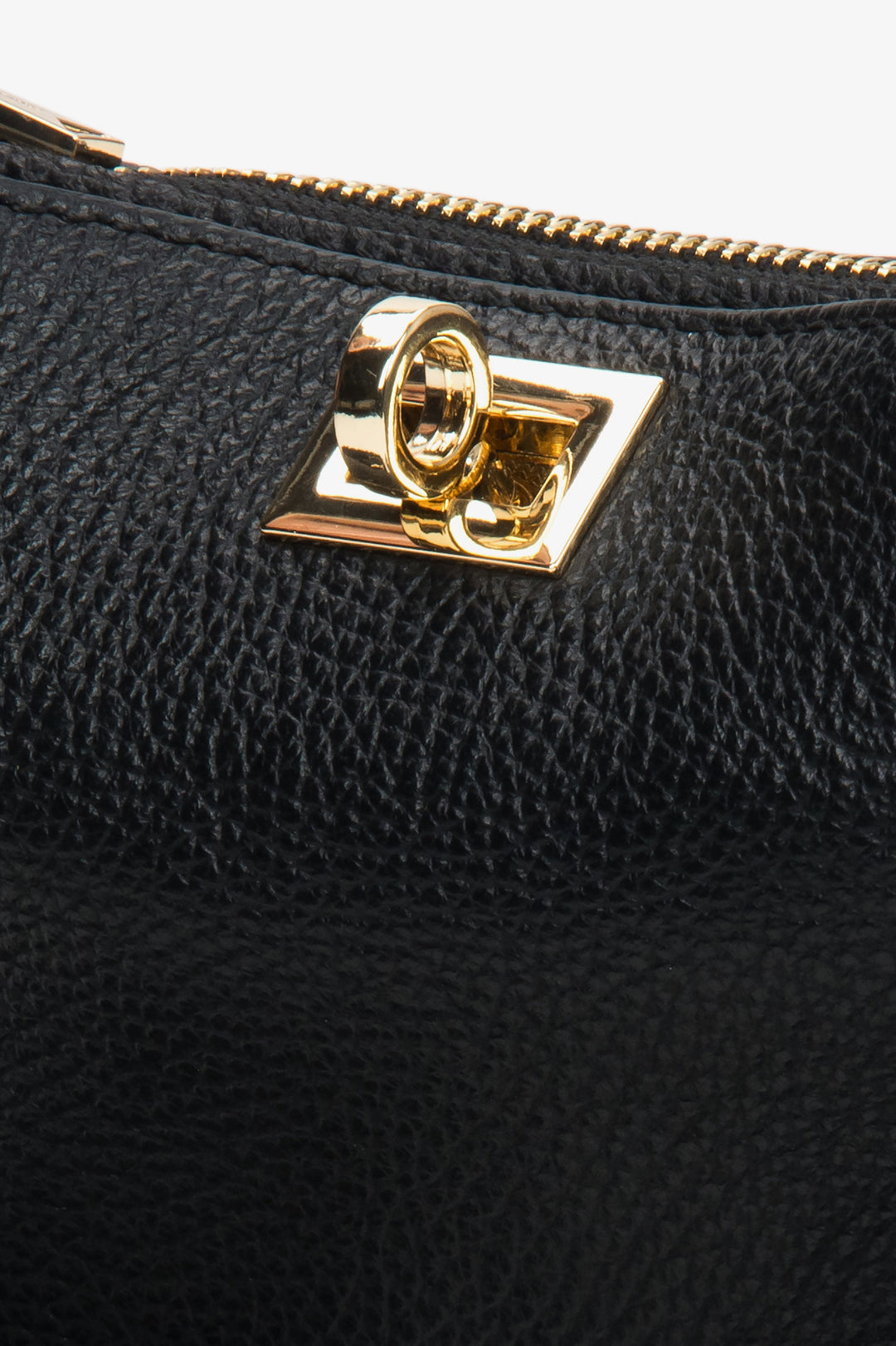 Kleine schwarze italienische Leder-Umhängetasche für Damen Estro ER00117429
