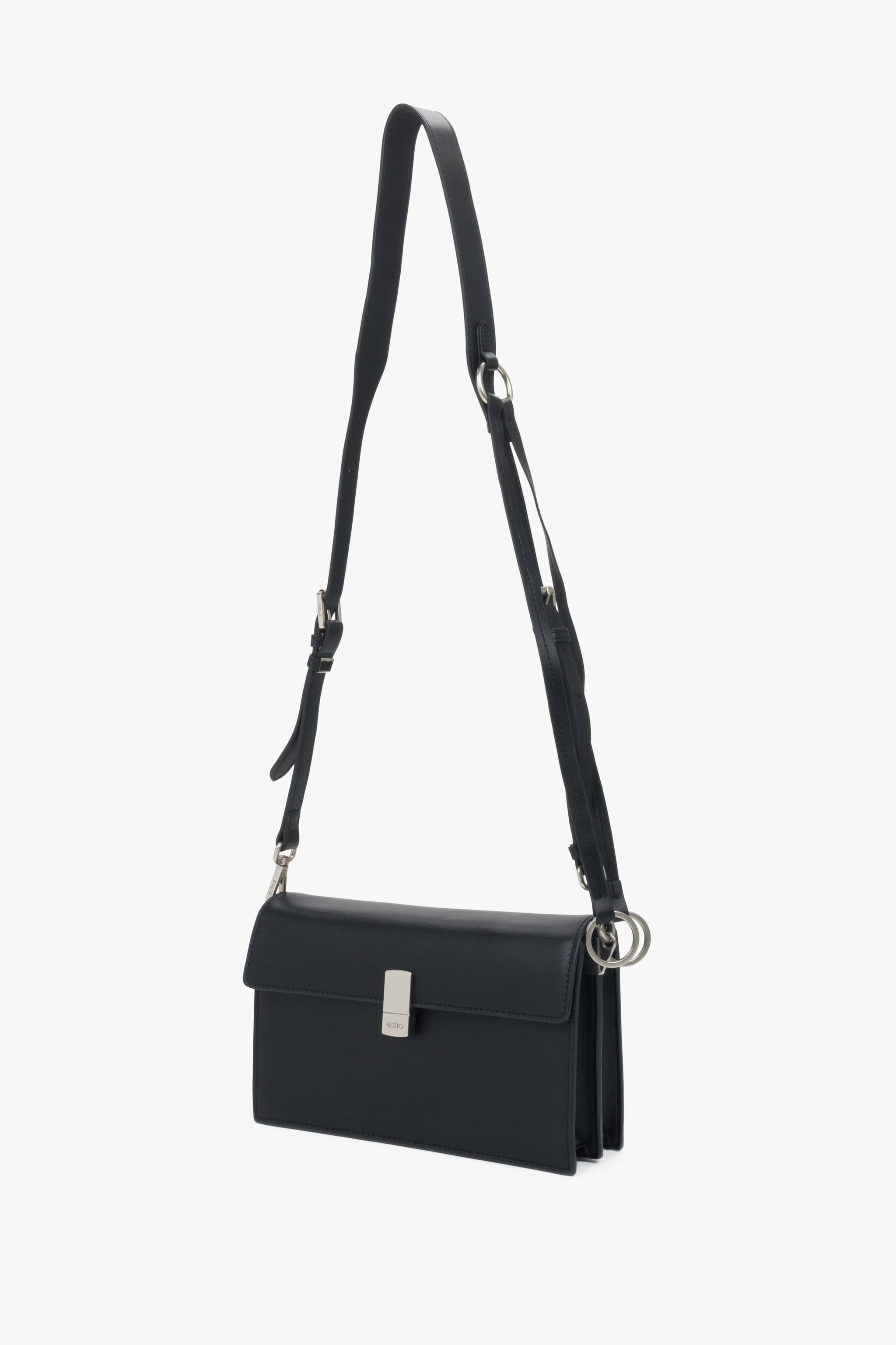 Ansicht der edlen Schultertasche mit langem Trageriemen, ideal als Crossbody-Bag.