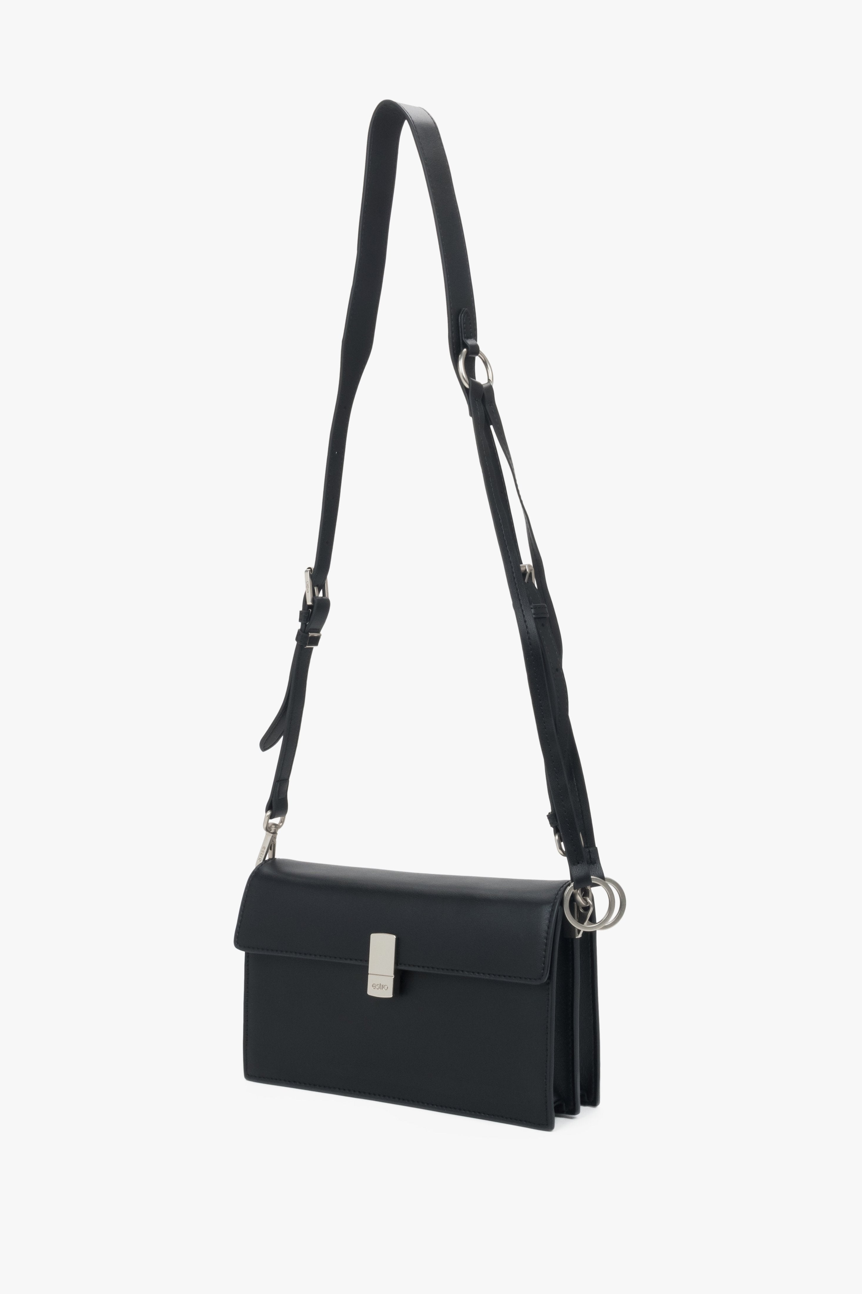 Ansicht der edlen Schultertasche mit langem Trageriemen, ideal als Crossbody-Bag.