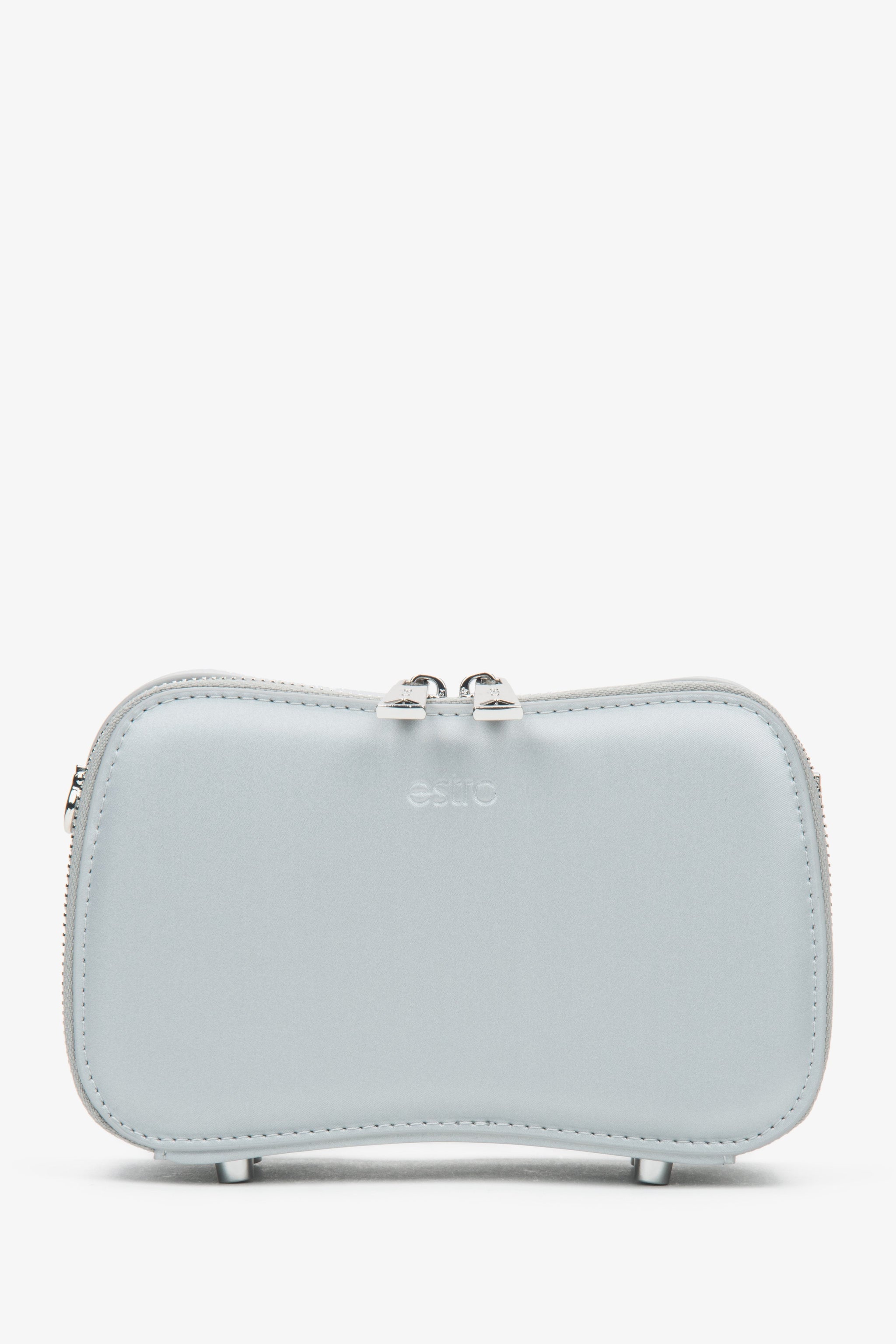 Kleine silberne Damen-Schultertasche mit Kette Estro ER00116810