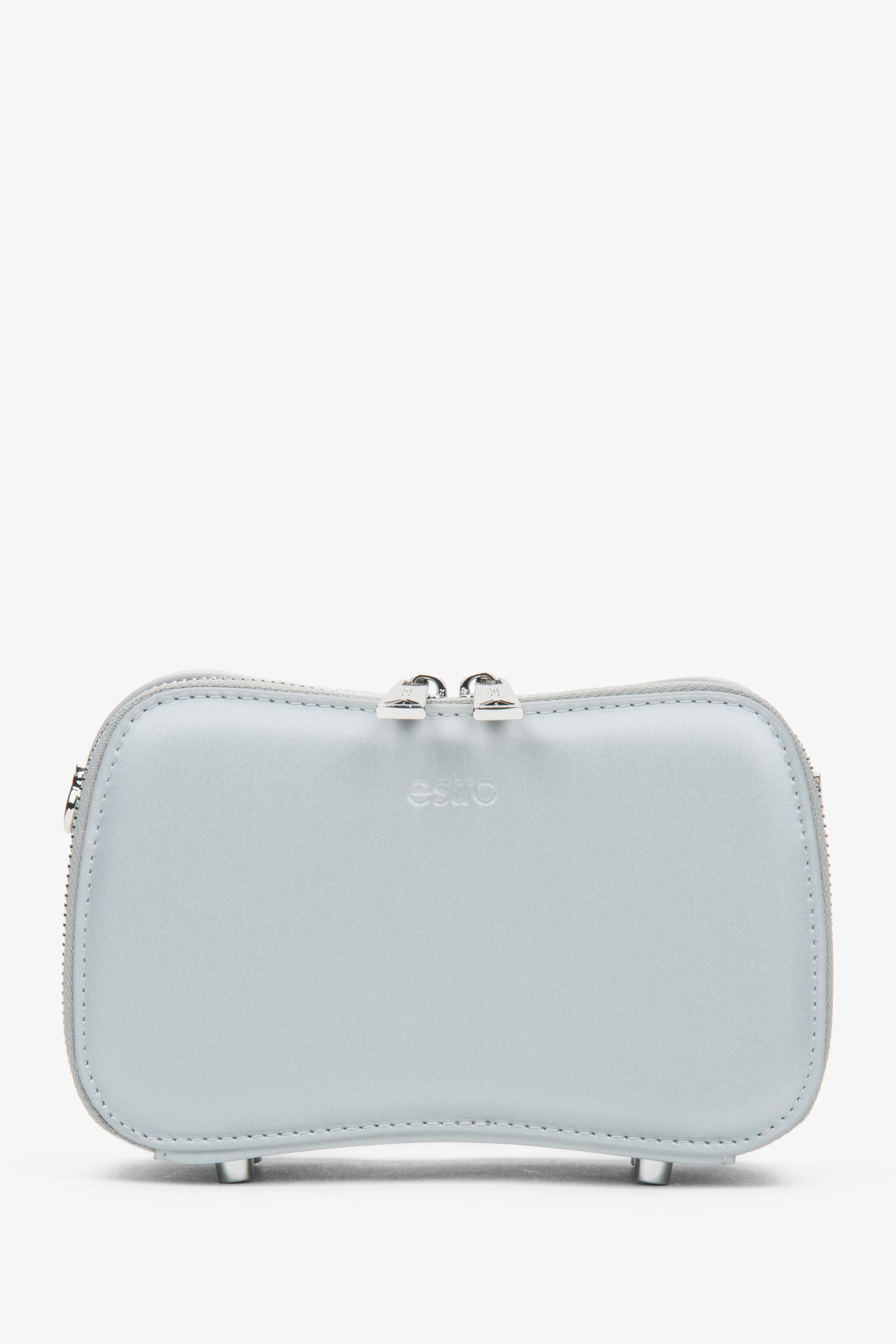 Kleine silberne Damen-Schultertasche mit Kette Estro ER00116810