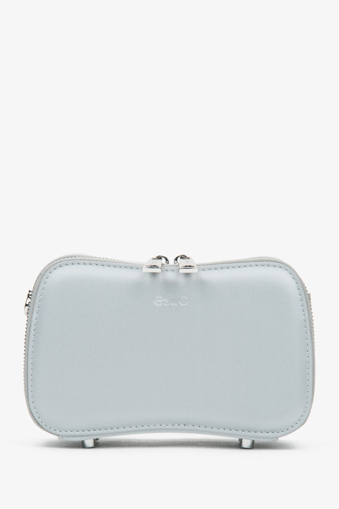 Kleine silberne Damen-Schultertasche mit Kette Estro ER00116810