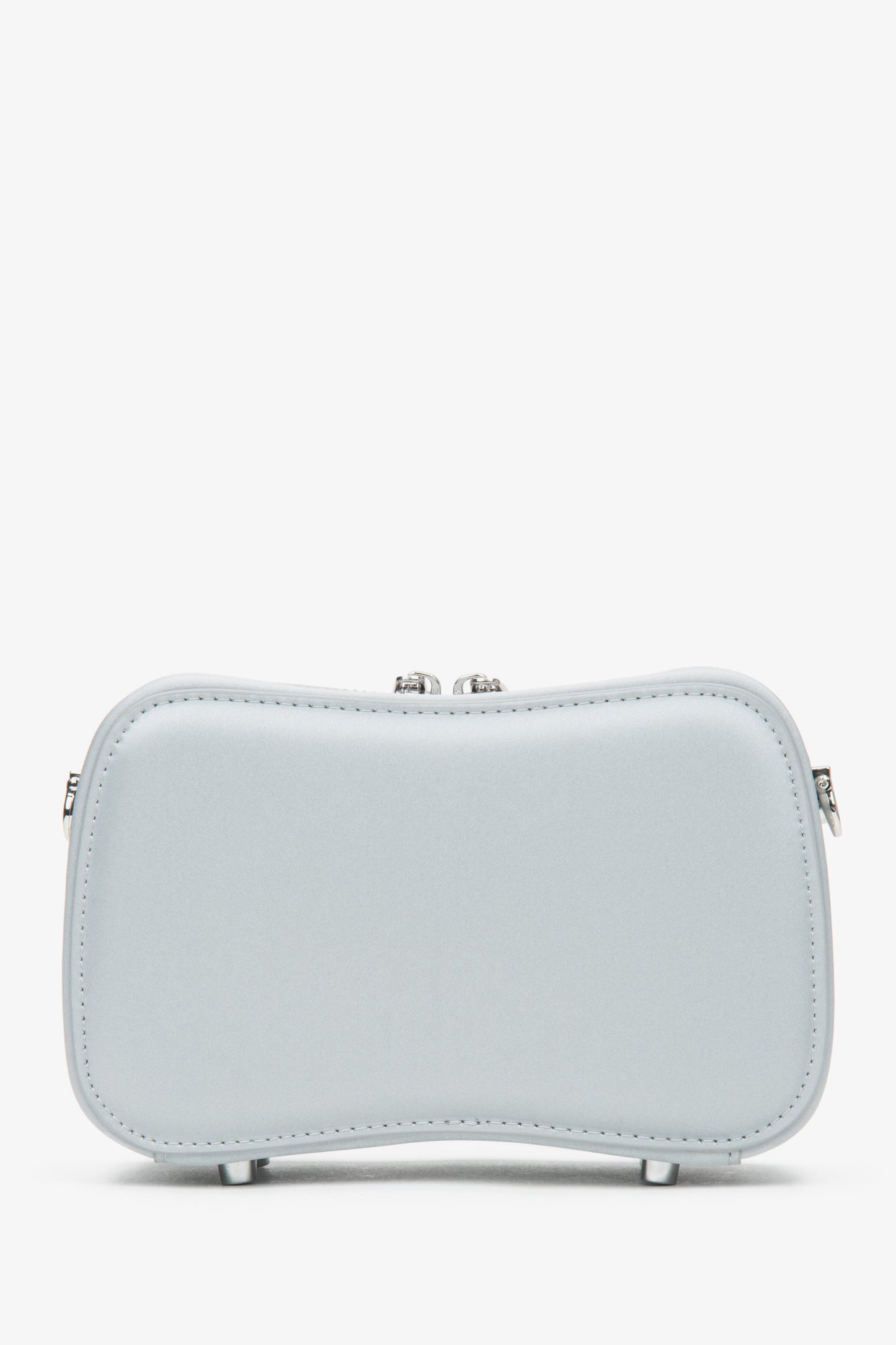 Kleine silberne Damen-Schultertasche mit Kette Estro ER00116810
