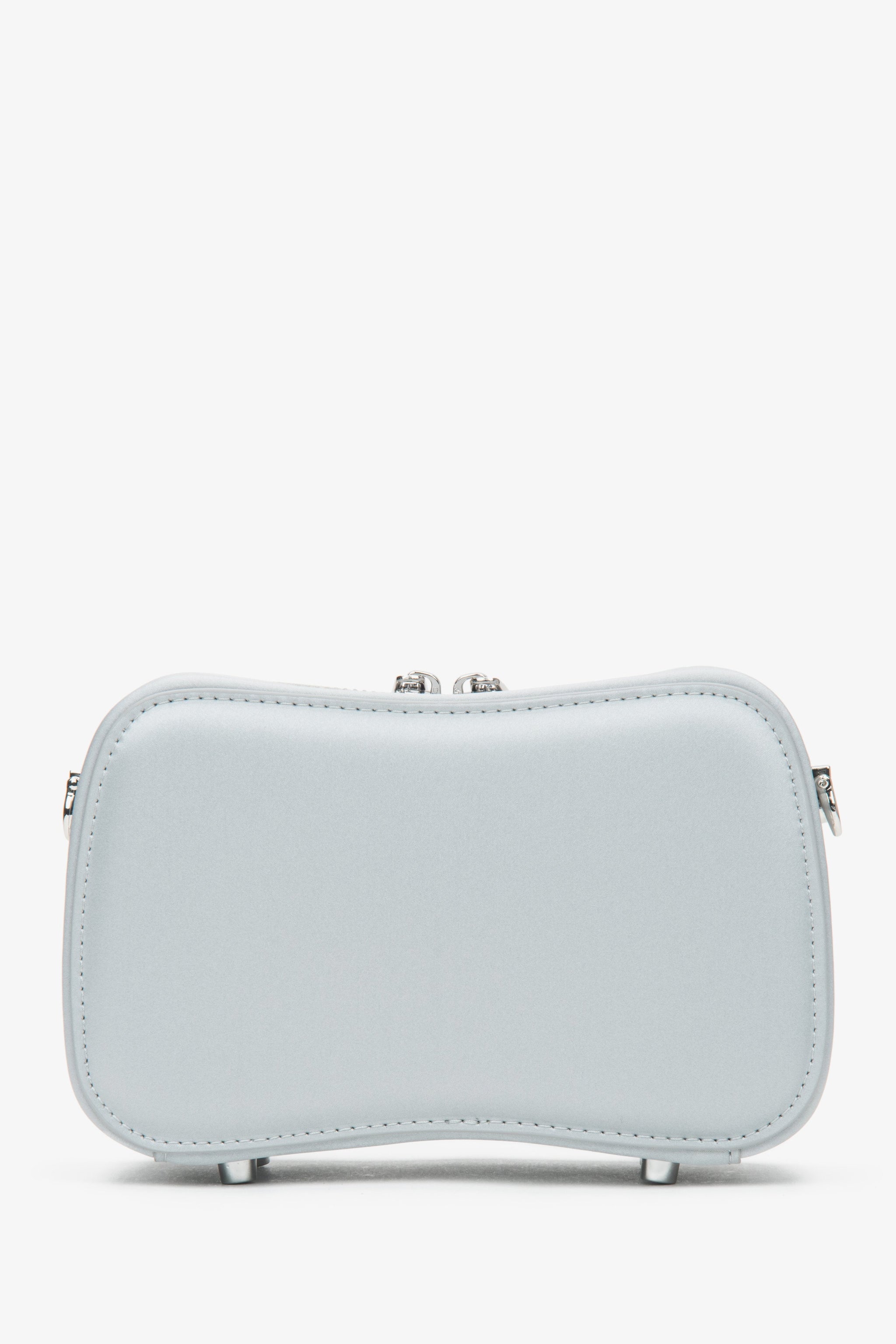Kleine silberne Damen-Schultertasche mit Kette Estro ER00116810