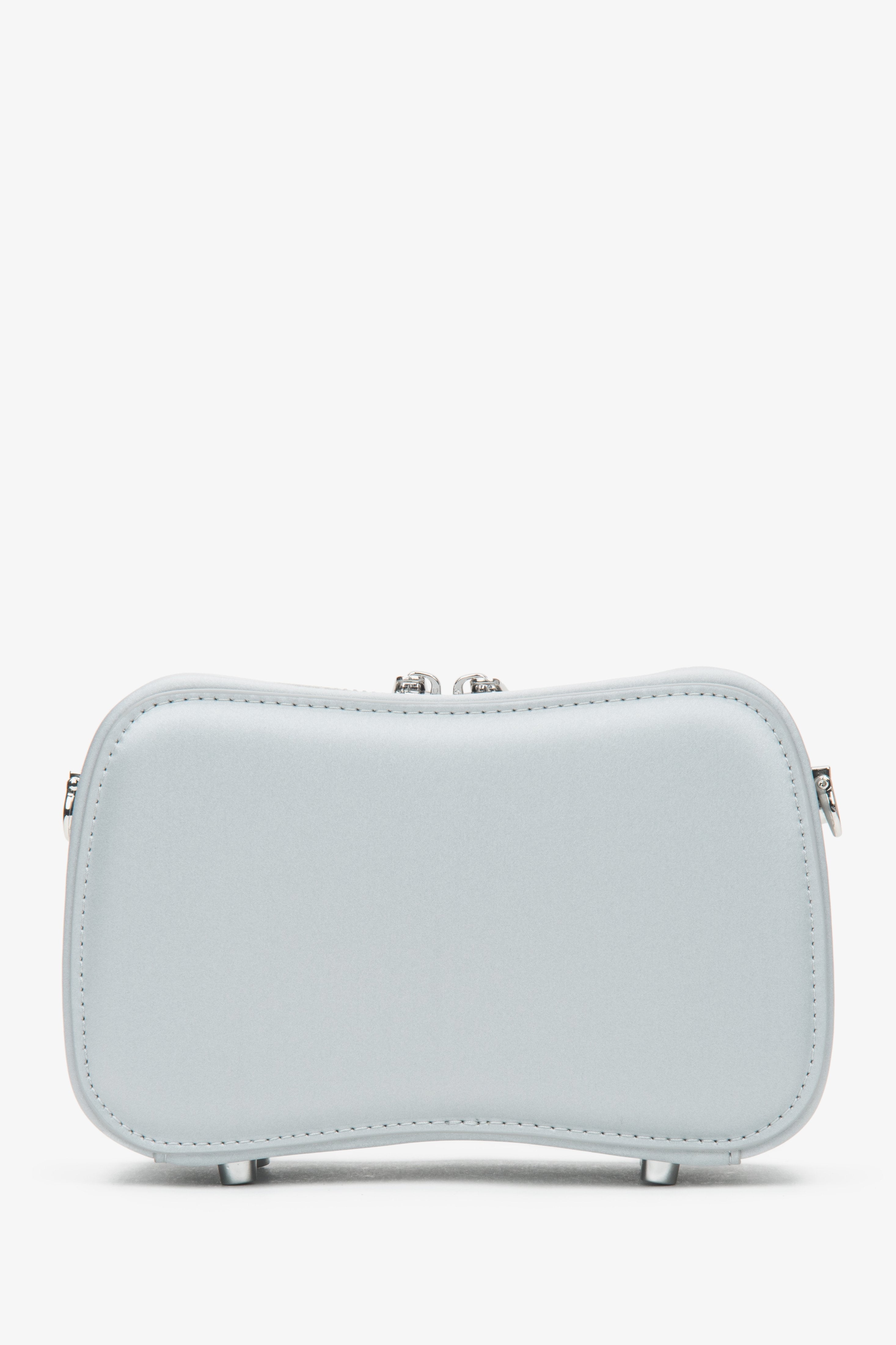 Kleine silberne Damen-Schultertasche mit Kette Estro ER00116810