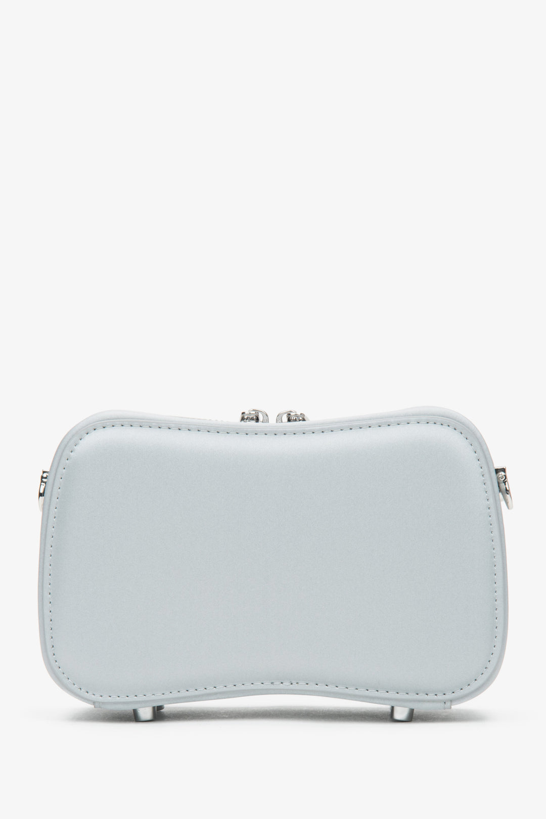 Kleine silberne Damen-Schultertasche mit Kette Estro ER00116810