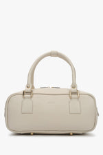 Kleiner beiger Damen-Shopper aus edlem italienischem Echtleder Estro ER00117434.