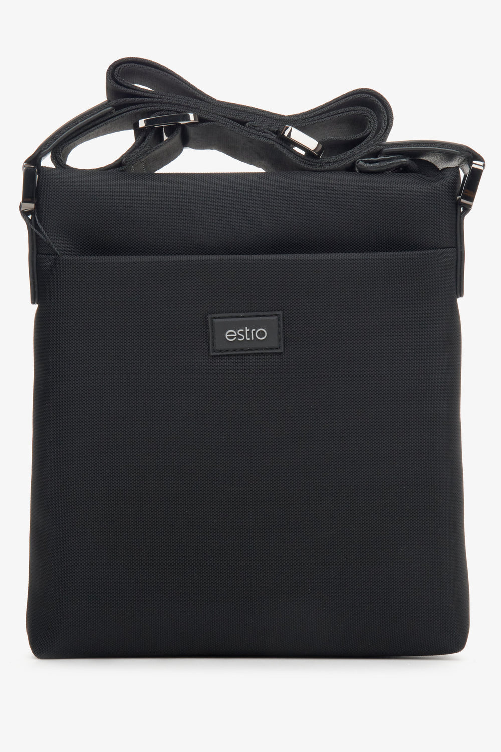 Kompakte schwarze Herrentasche mit verstellbarem Riemen Estro ER00114153.