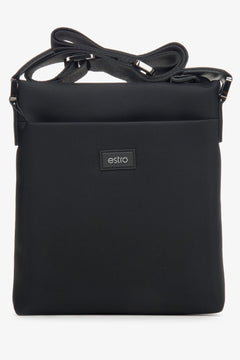 Kompakte schwarze Herrentasche mit verstellbarem Riemen Estro ER00114153.