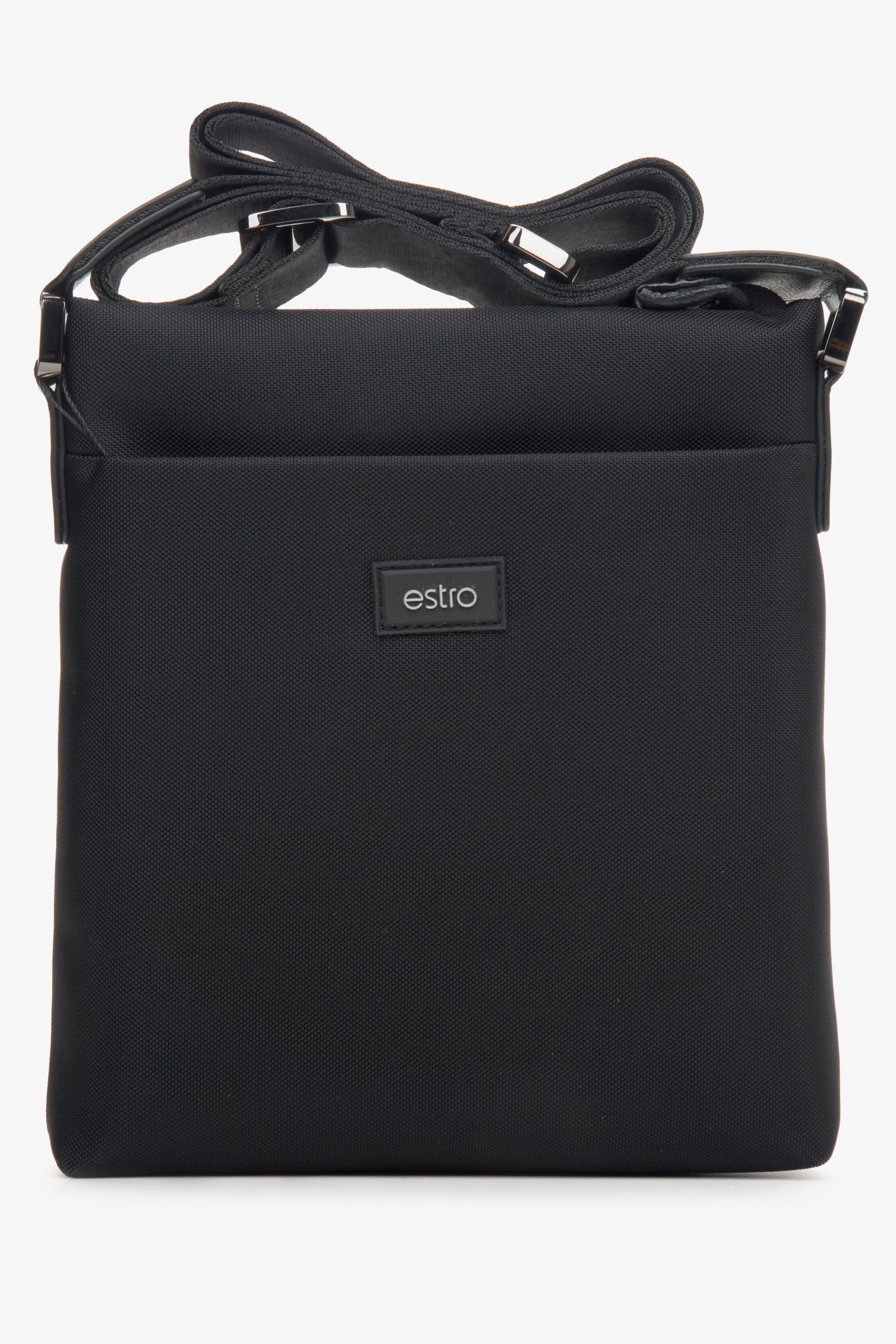 Kompakte schwarze Herrentasche mit verstellbarem Riemen Estro ER00114153.