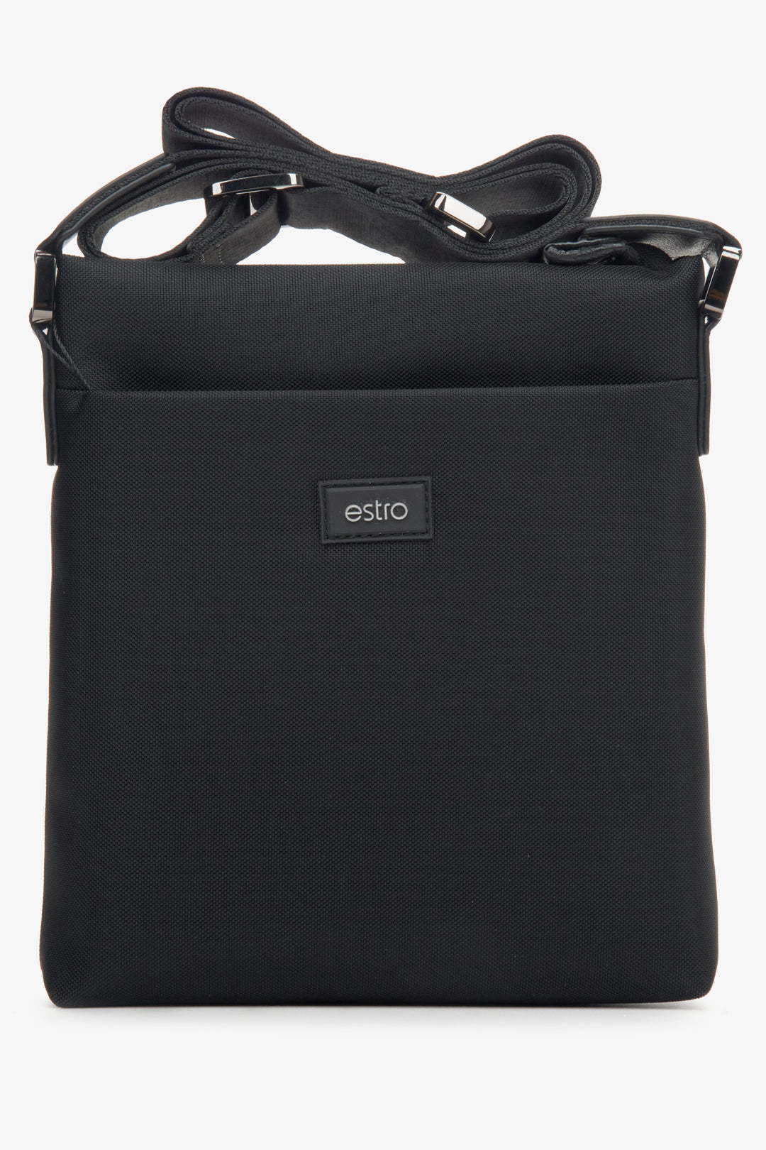 Kompakte schwarze Herrentasche mit verstellbarem Riemen Estro ER00114153.