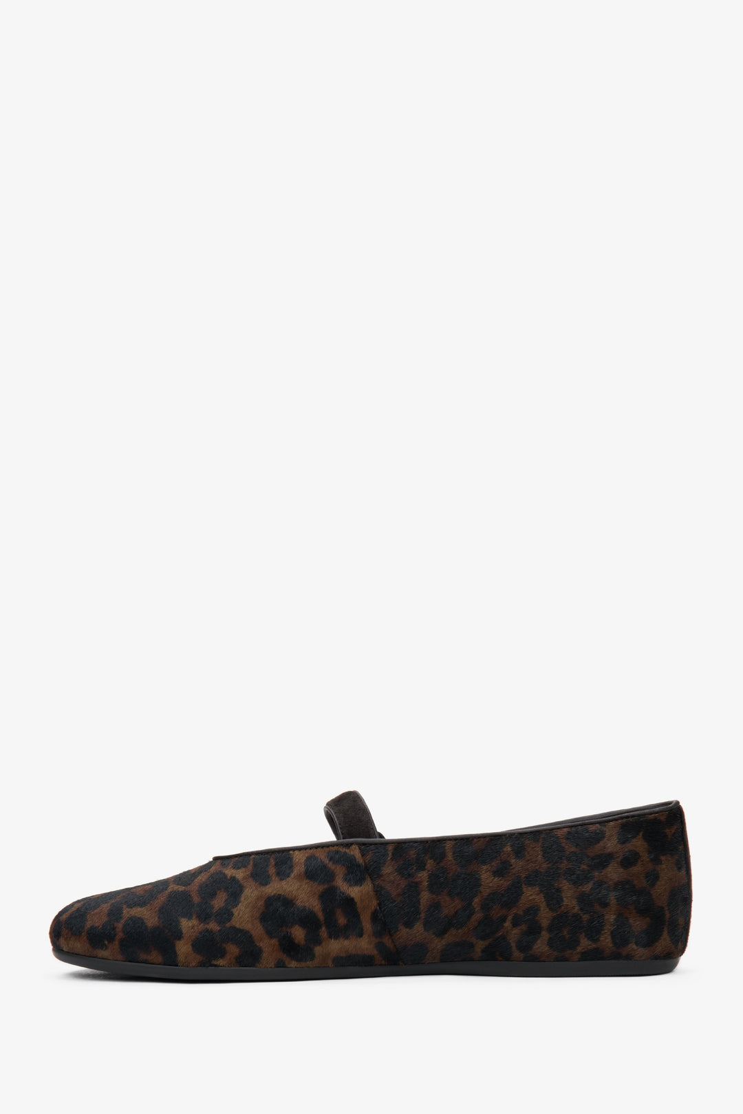 Flache Ballerinas für Damen mit Animal Print und Schnalle Vorderansicht Estro ER00116950