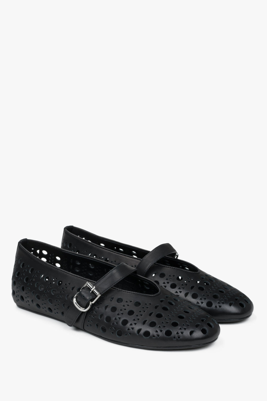 Flache Sohle und elegantes Design – Sommer-Ballerinas aus Echtleder Estro ER00116976