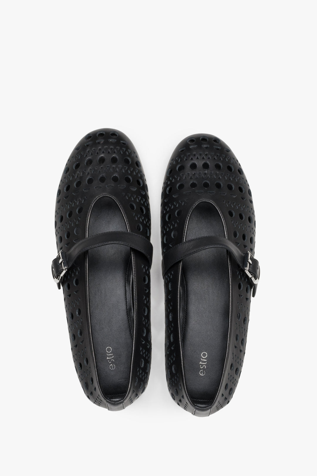 Schwarze Sommerschuhe für Damen mit Schnallenverschluss – Modell Estro ER00116976