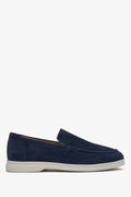Damen-Mokassins aus italienischem Velours in Marineblau Estro ER00113364