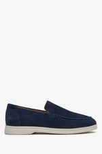 Damen-Mokassins aus italienischem Velours in Marineblau Estro ER00113364