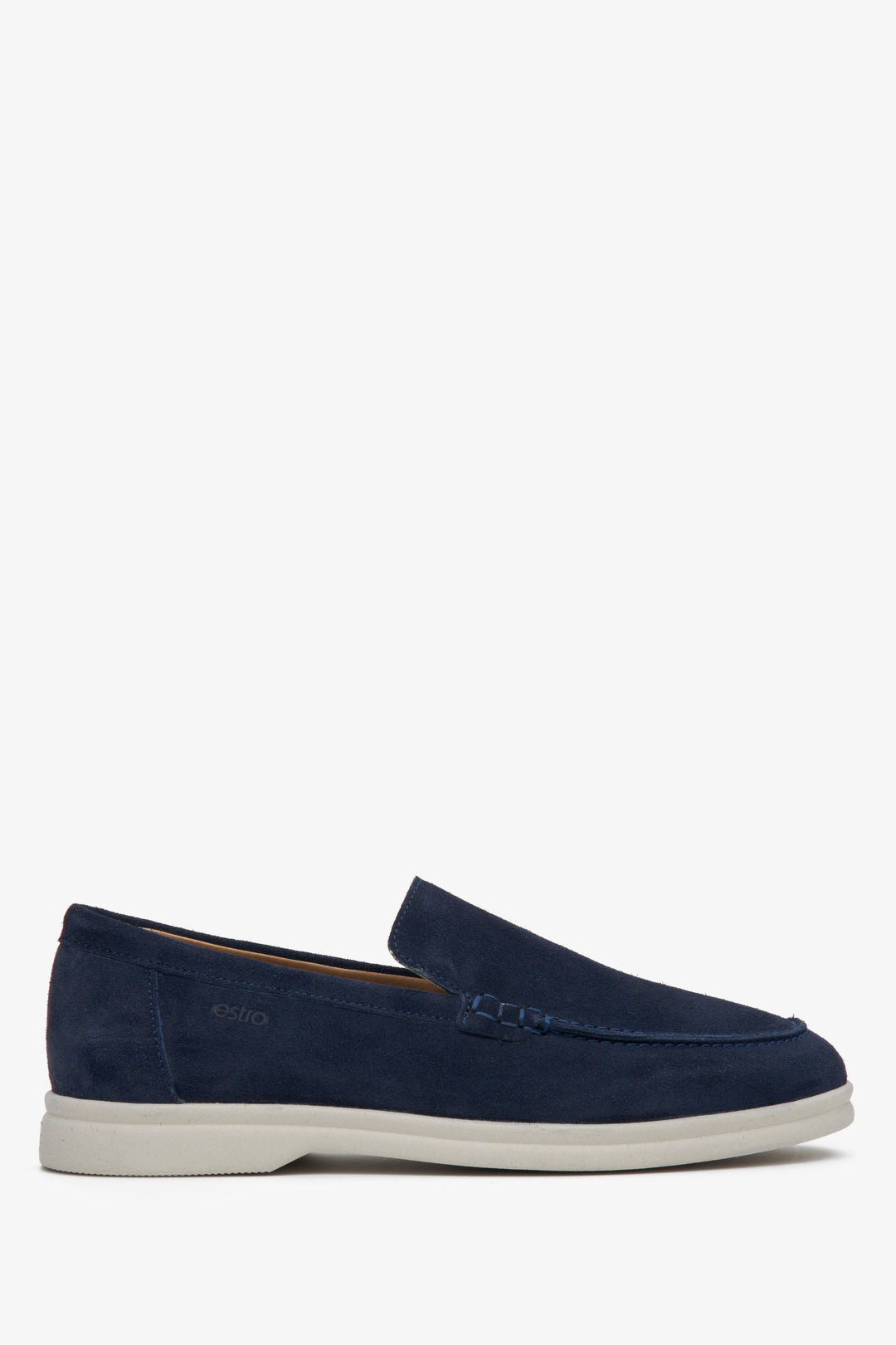 Damen-Mokassins aus italienischem Velours in Marineblau Estro ER00113364