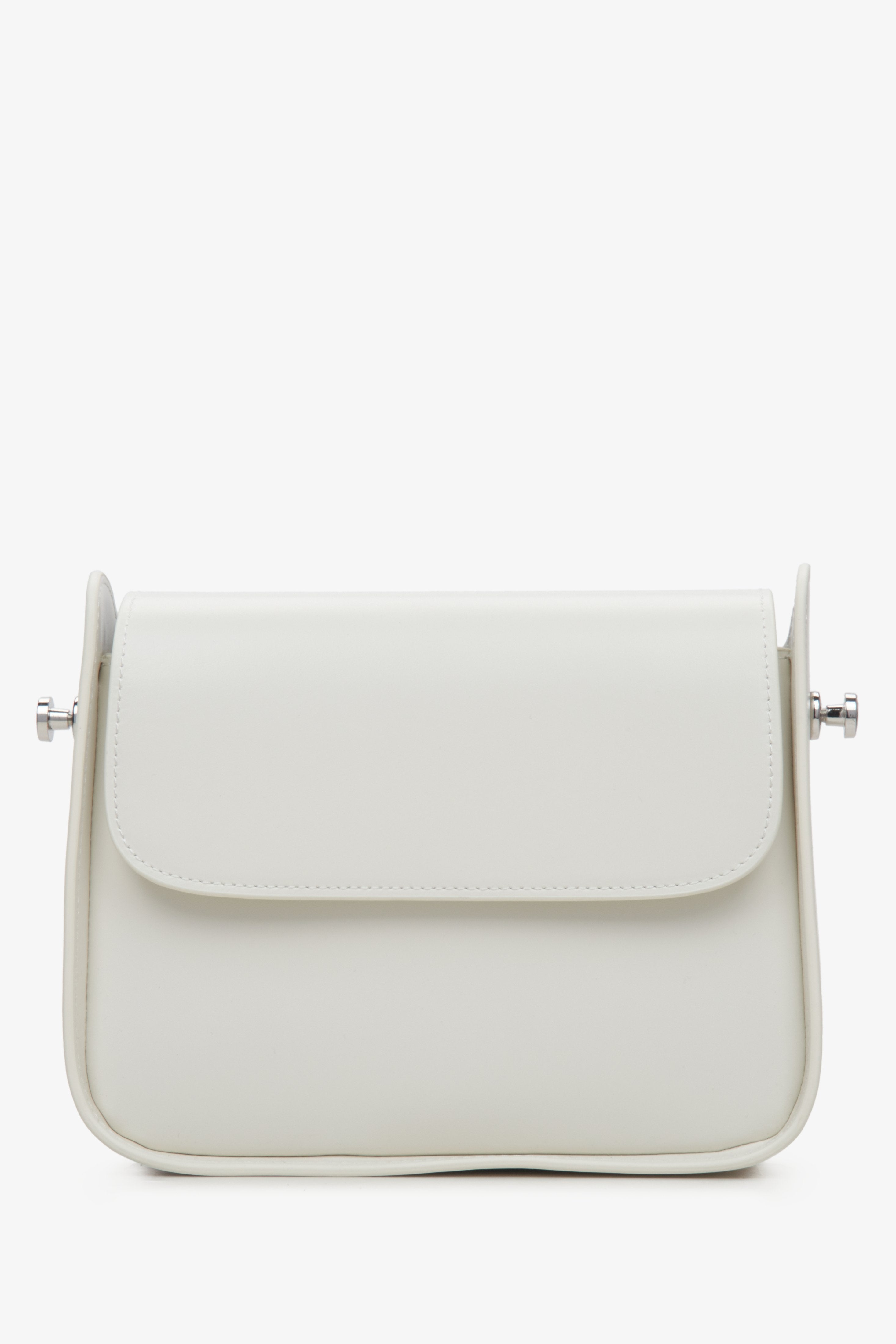 Milchbeige Damen-Schultertasche aus echtem Leder Estro ER00115660.
