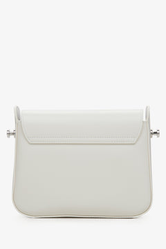 Hellbeige Lederhandtasche von Estro – Rückseite.