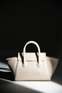 Milchbeige Damen-Tote-Bag aus Leder