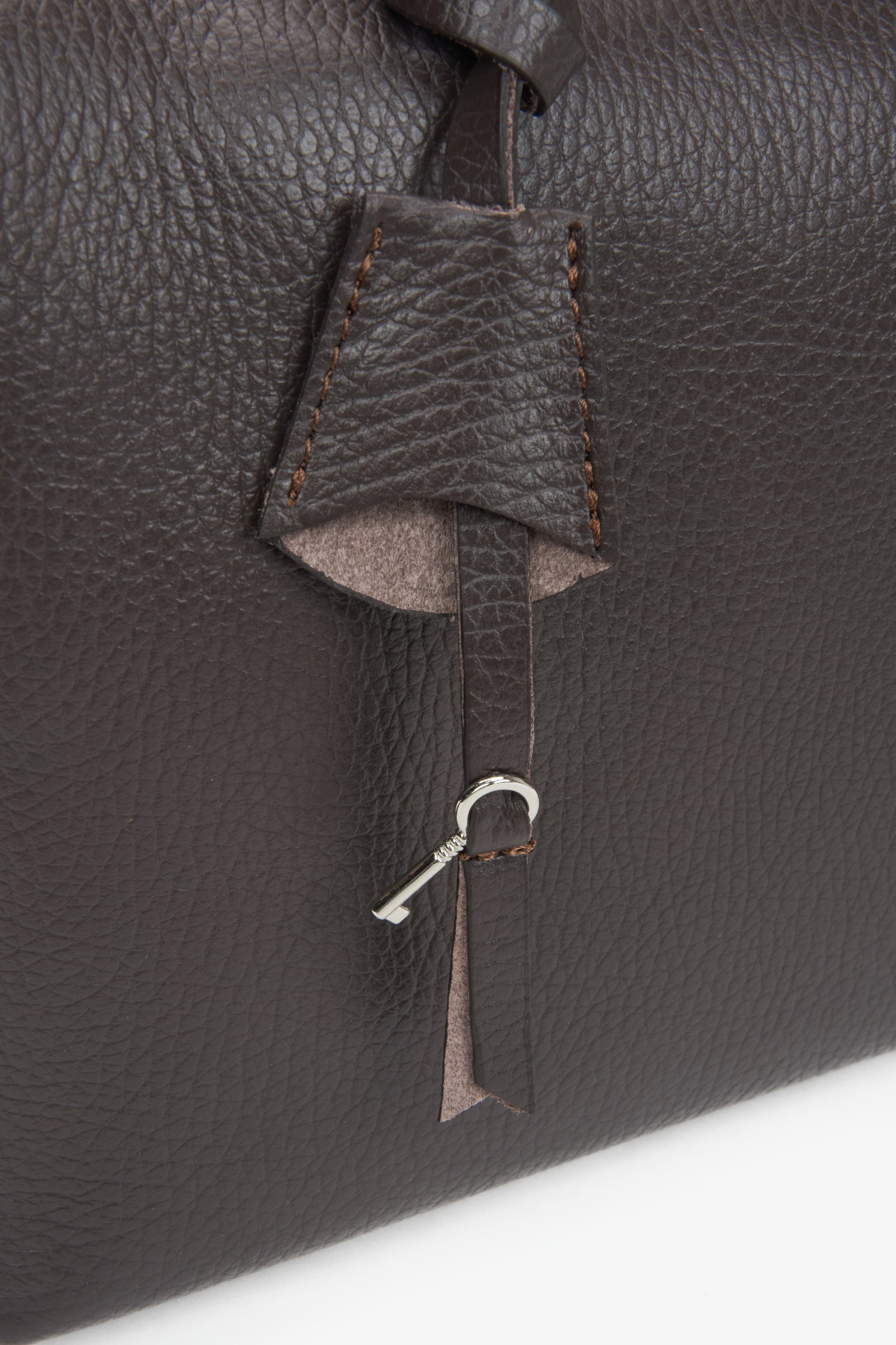 Dunkelbraune Damen-Satchel-Tasche aus edlem italienischem Echtleder Estro ER00116700