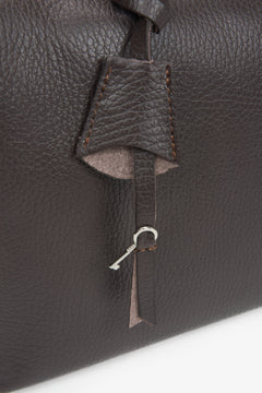 Dunkelbraune Damen-Satchel-Tasche aus edlem italienischem Echtleder Estro ER00116700