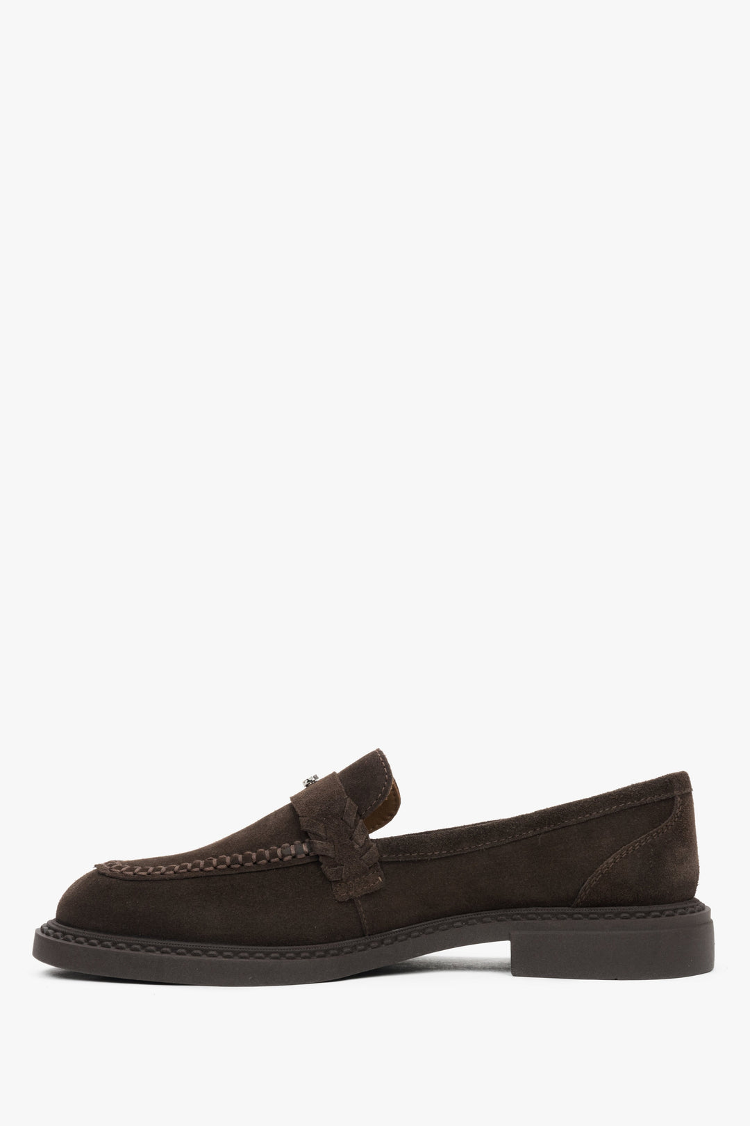 Italienischer Velours-Loafer in Dunkelbraun.