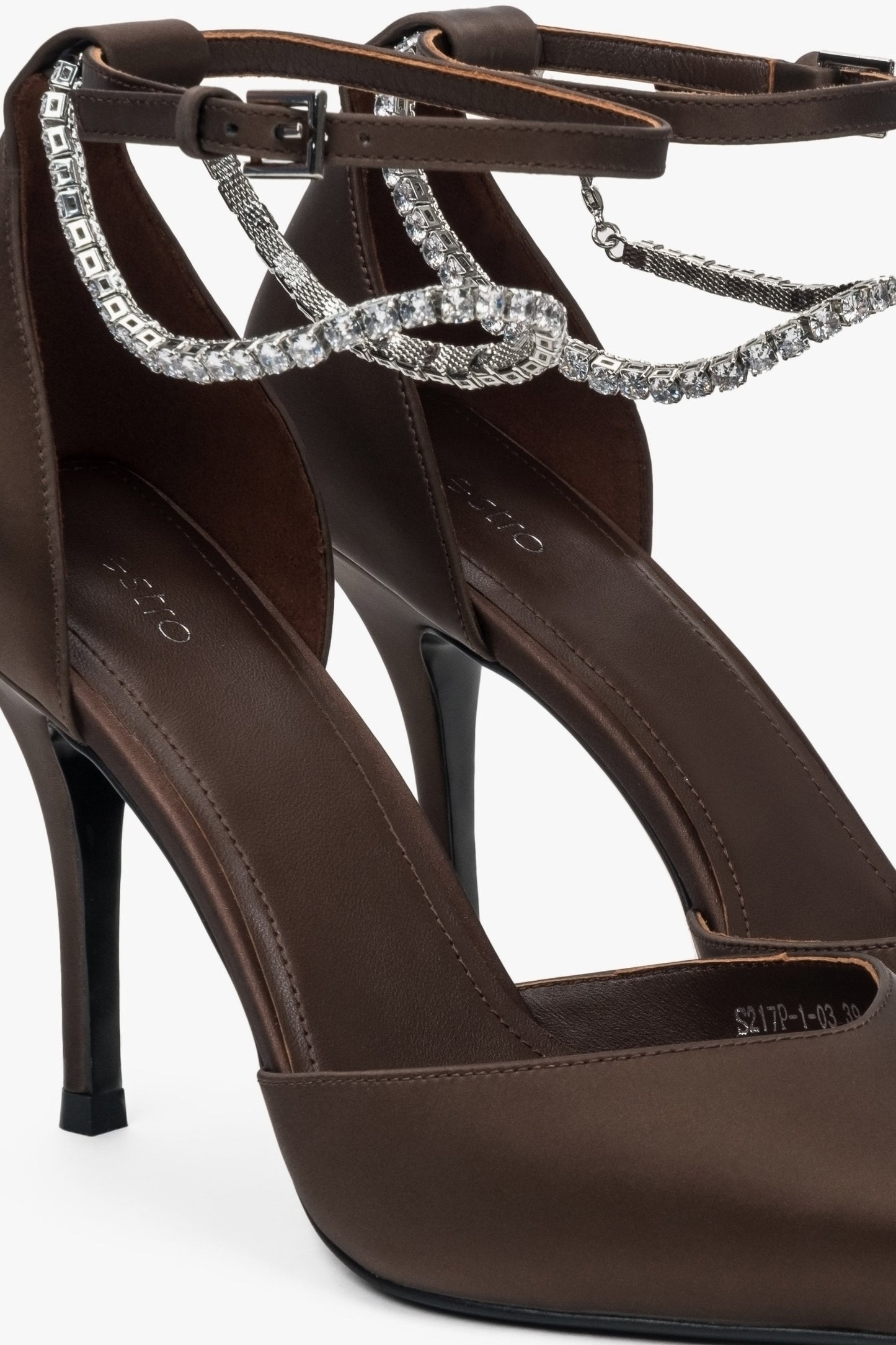 Dunkelbraune Pumps aus Echtleder mit Zierdetails – perfekt für Frühling/Sommer Estro ER00116975