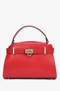 Rote Damen-Satchel-Tasche aus edlem italienischem Echtleder Estro ER00117129.