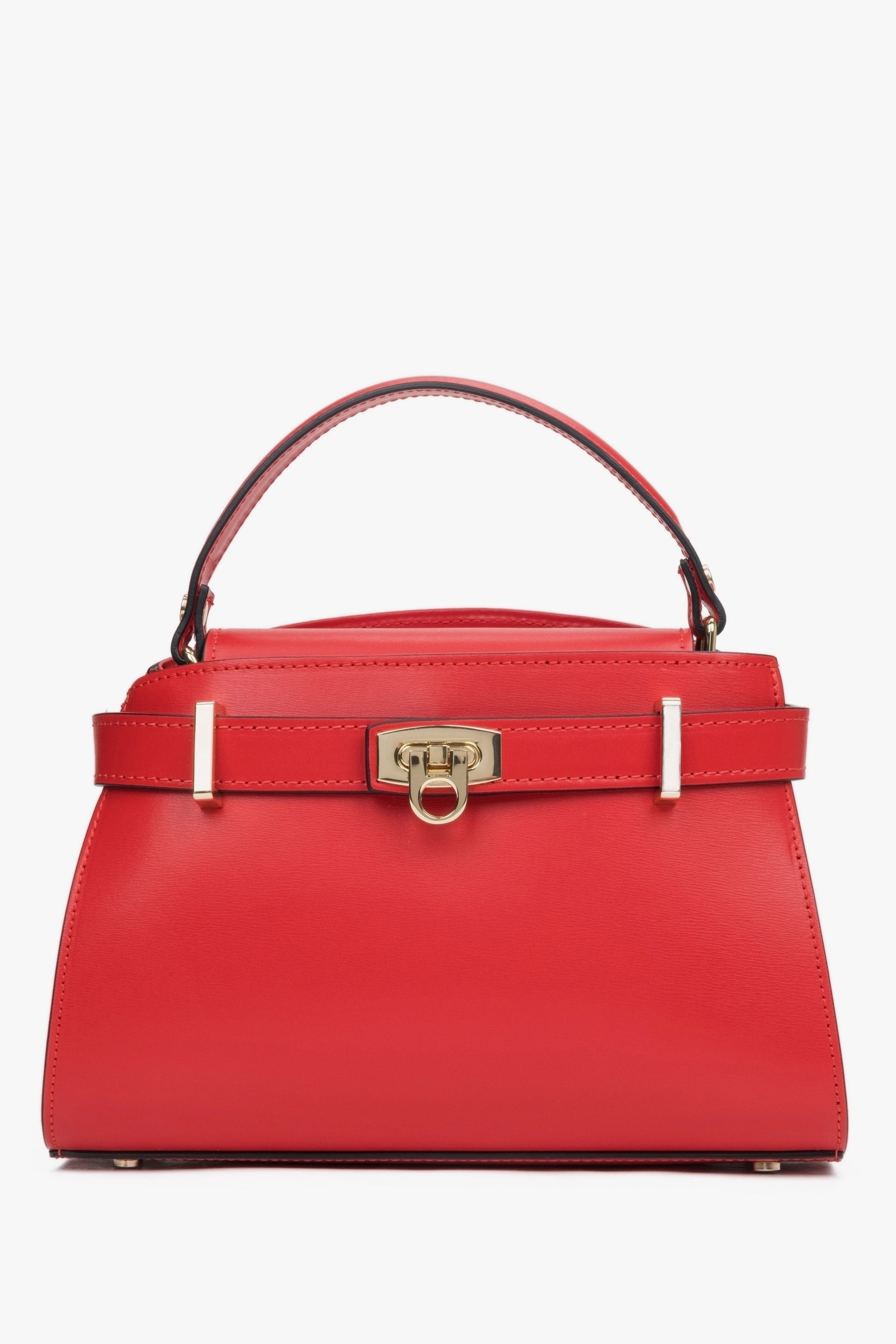 Rote Damen-Satchel-Tasche aus edlem italienischem Echtleder Estro ER00117129.