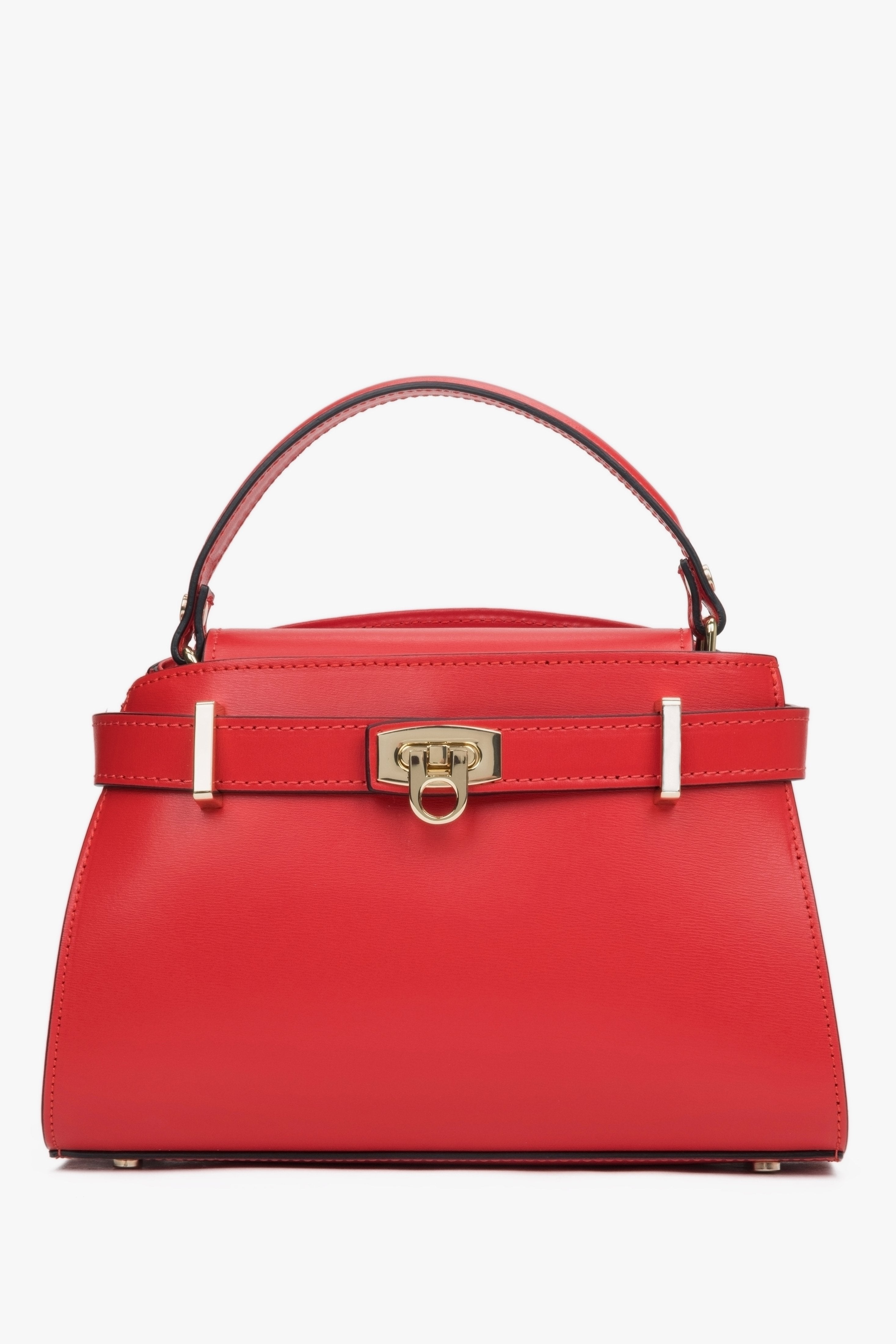Rote Damen-Satchel-Tasche aus edlem italienischem Echtleder Estro ER00117129.