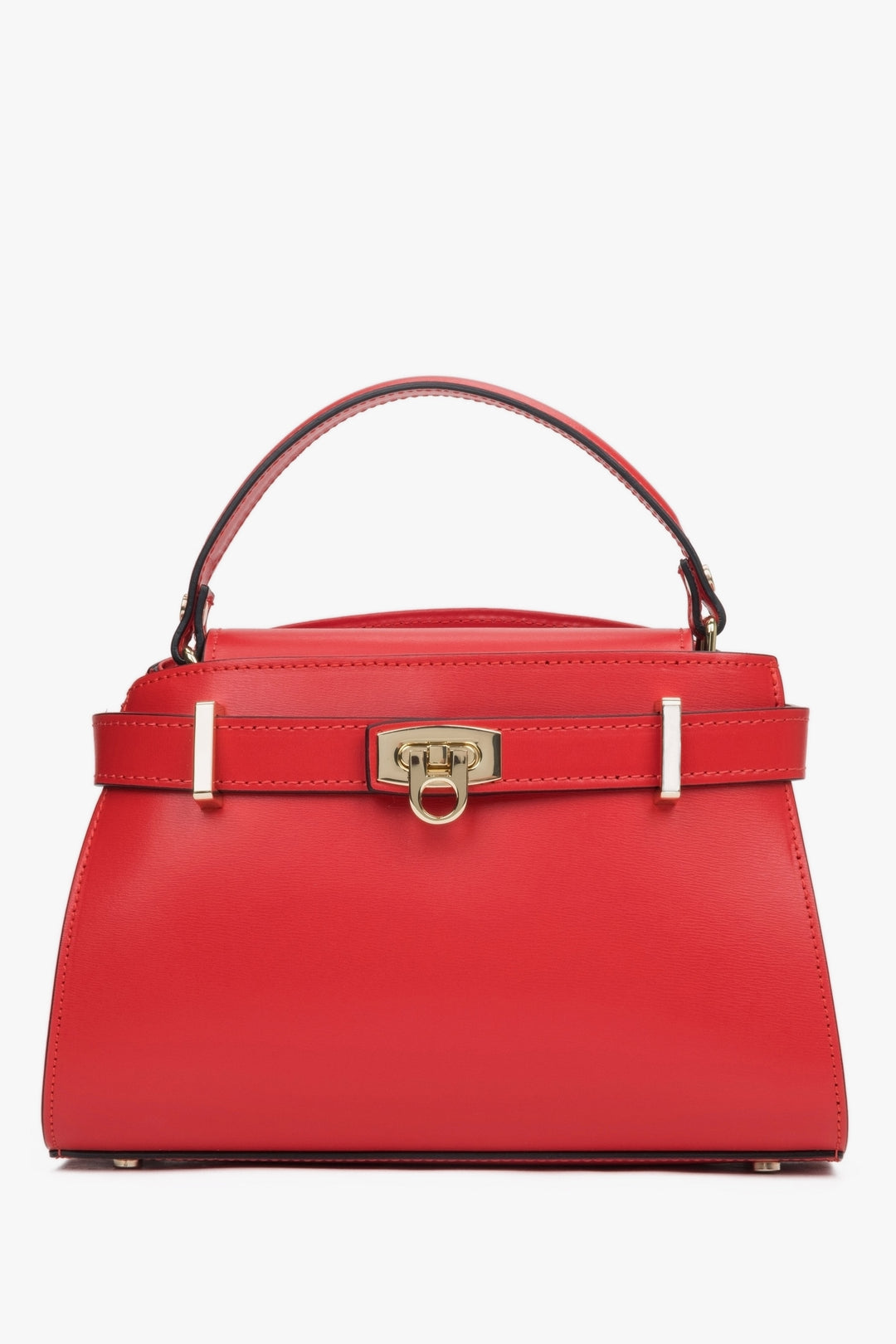 Rote Damen-Satchel-Tasche aus edlem italienischem Echtleder Estro ER00117129.