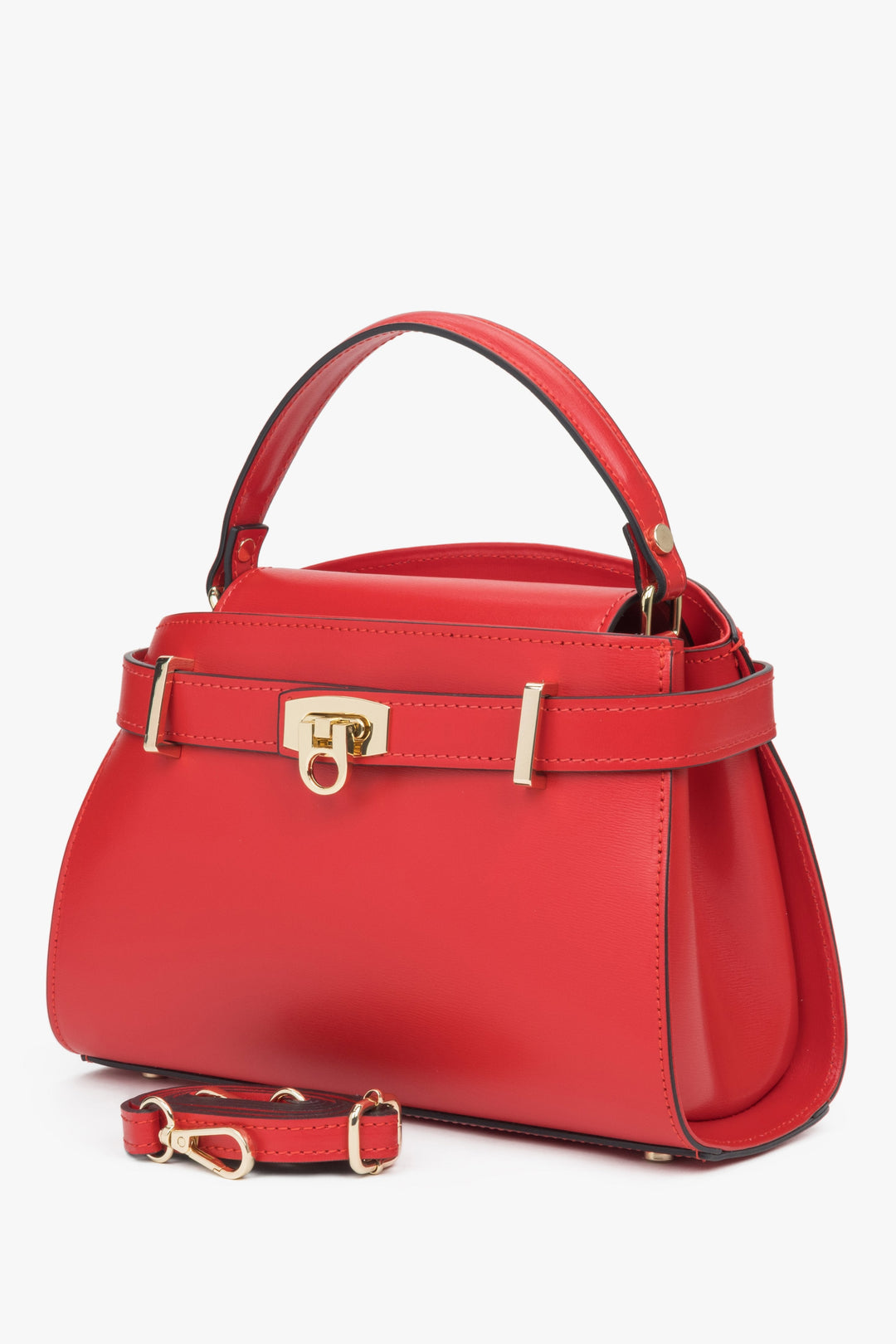 Rote Damen-Satchel-Tasche aus edlem italienischem Echtleder Estro ER00117129