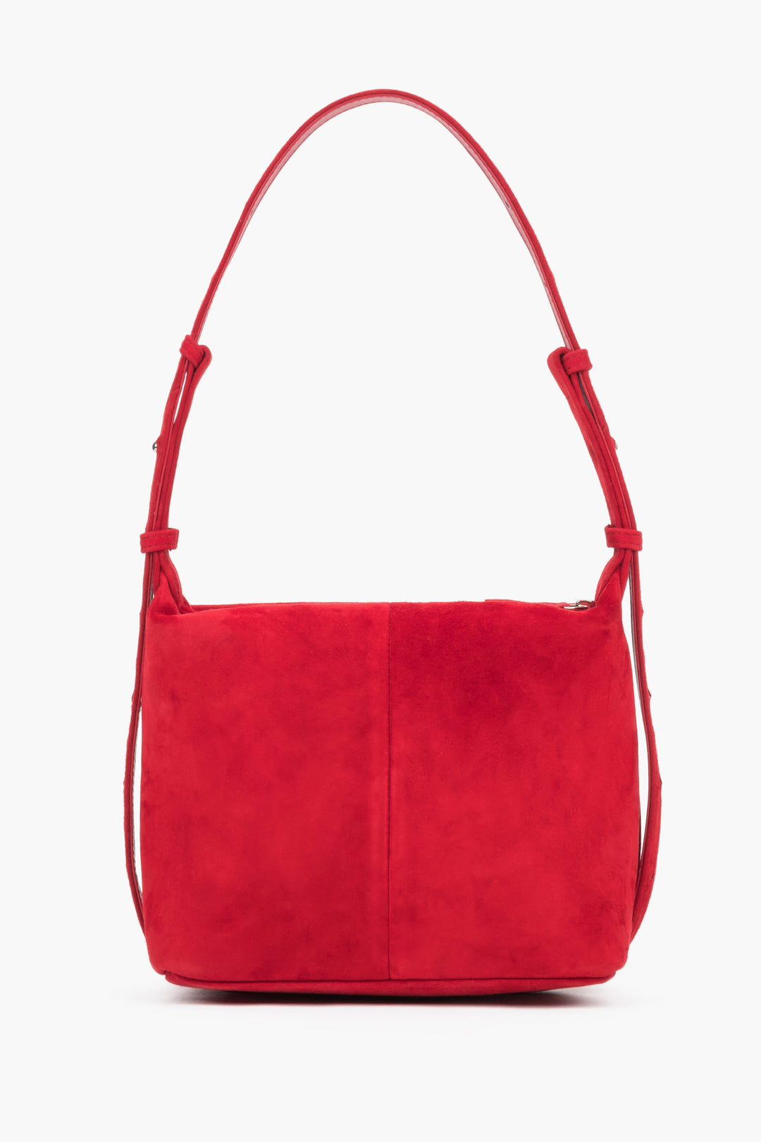 Rote Schultertasche mit verstellbarem Riemen Seitenprofil
