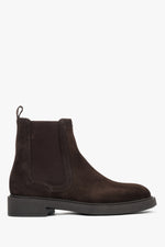 Klassische Damen-Chelsea-Boots in Sattelbraun aus italienischem Velours Estro ER00118126.
