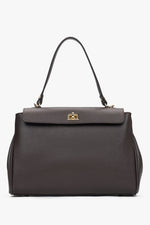 Sattelbraune Damen-Satchel-Tasche aus edlem italienischem Echtleder Estro ER00117033.