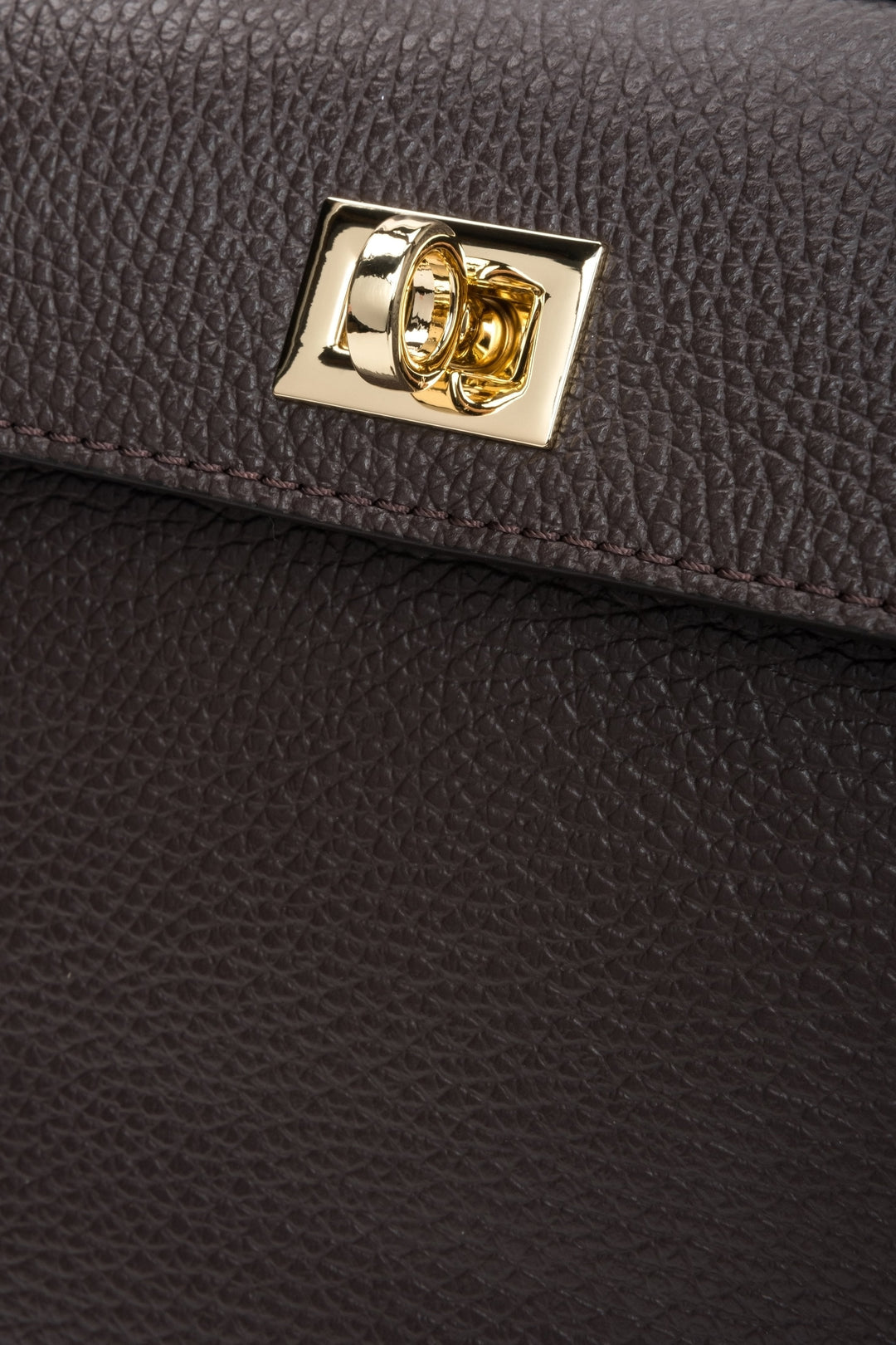 Dunkelbraune Satchel-Tasche aus hochwertigem italienischem Leder von Estro.